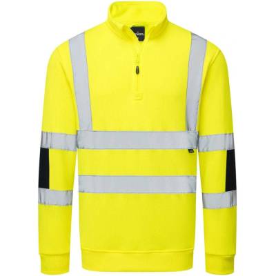 Portwest HI-VIS B314 Pánská reflexní mikina s 1/2 zipem HV žlutá