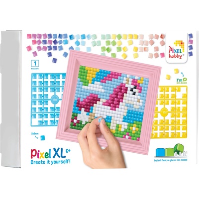 Pixelhobby Мозайка с рамка и пиксели XL, Pixelhobby - Еднорог (12090)