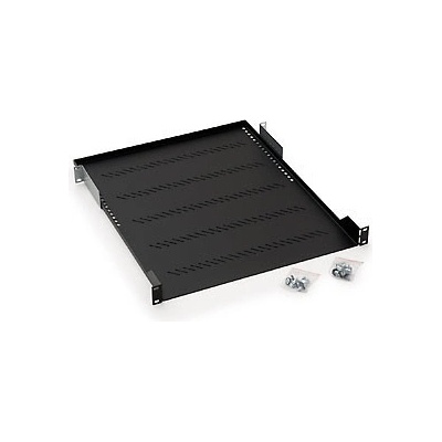 TRITON Police s perforací 19", 1U/750mm, nosnost 40kg, šedá