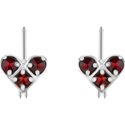 Český granát náušnice stříbrné 130981 klapka