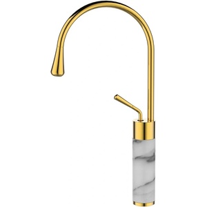 INVENA Висок смесител за мивка Invena, златист Gabro с мраморно покритие (BU-03-W13-V)