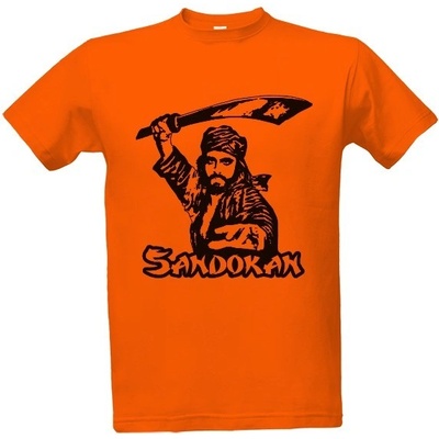 Tričko s potiskem Sandokan pánské oranžová