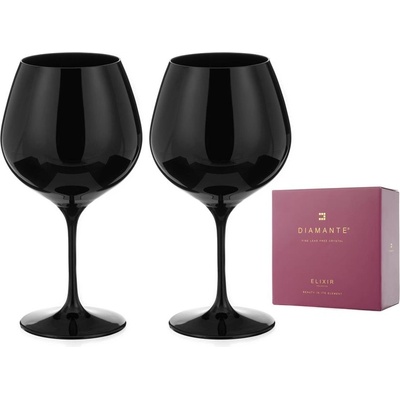 Diamante sklenice na červené víno Ghost Black 2 x 610 ml