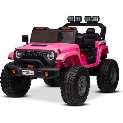 Beneo Motors OFFRIDE 24V 4x4 Двуместен Акумулаторен Джип, Розов, Литиева Батерия, Огромни EVA Гуми, LED Светлини и Дистанционно (58965896)