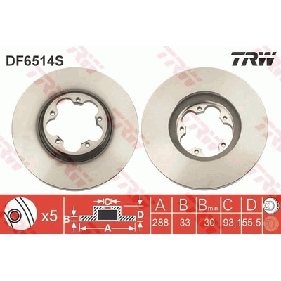 Brzdový kotouč TRW DF6514S