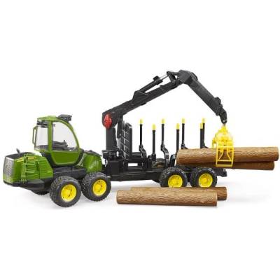BRUDER 02133 трактор John Deere 1210E с рамо и 4 трупи (02133)
