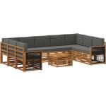 vidaXL Комплект дивани за открито 10 бр. Натурален и Антрацит (3384863)