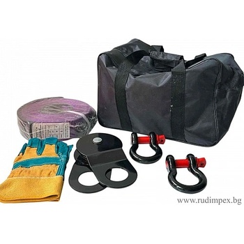 Offroad комплект за лебедки | Въже, полиспаст, шегели и ръкавици (3455)