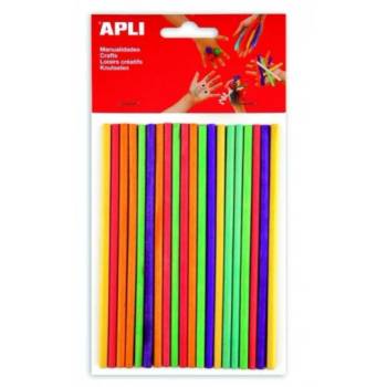 APLI - Дървени цветни кръгли пръчици за декорация - 25 броя (A13482)