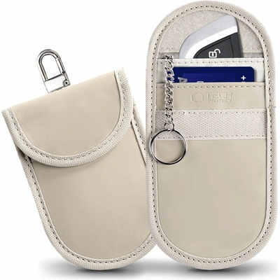 Klíčenka Tech-Protect KLR100 RFID pouzdro na klíče Keyless, proti krádeži, béžová