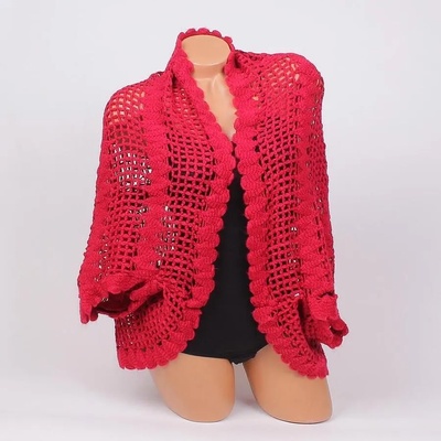 Плетено болеро в червен цвят
