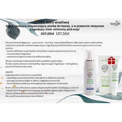 TianDe Vita Derm Zklidňující ochranný krém na oční víčka 25 g