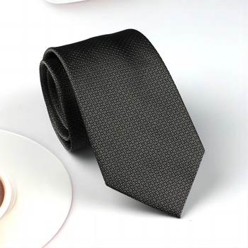 Hedvábná kravata tmavě šedá se vzorem