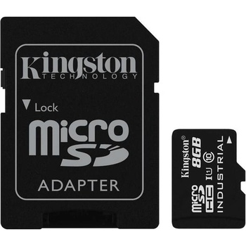 Kingston microSDHC 8GB UHS-I Industrial Temp + adapter SDCIT/8GB