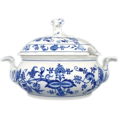 Český porcelán Dubí Cibulák misa zeleninová okrúhla s vekom a výrezom 2,0 l
