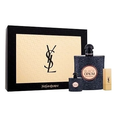 Yves Saint Laurent Black Opium EDP 90 ml + EDP 7,5 ml + rtěnka Rouge Pur Couture 1,3 g 70 darčeková sada