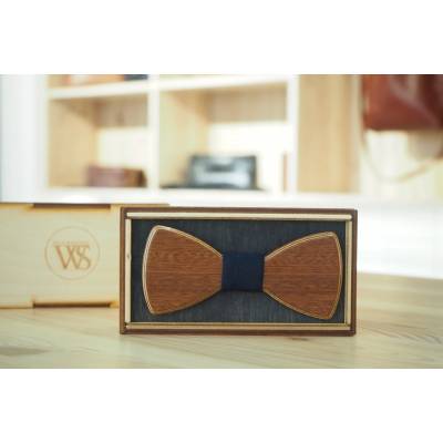 Wood Style Motýlek Kulatý Modrotisk Třešeň