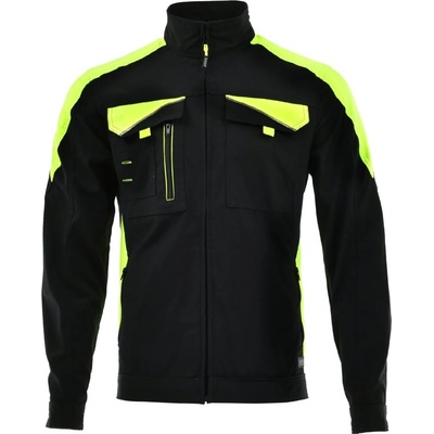 Sara Workwear Strečové kalhoty s laclem Neoflex černé žluté