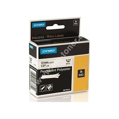 páska DYMO 18764 (18483) PROFI D1 RHINO Black On White Permanent Polyester Tape (12mm)