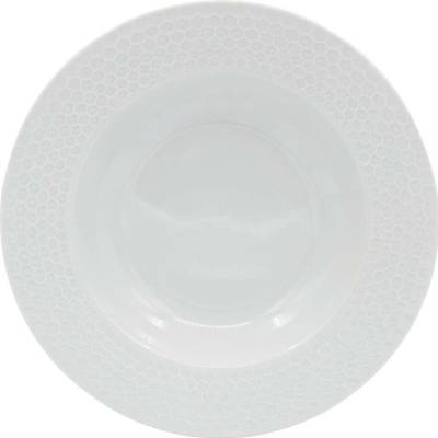 BANQUET talíř hluboký 25,5cm HONEYCOMB porcelánový BÍ