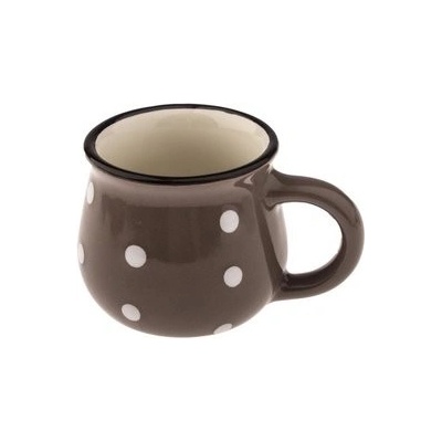 Hrnek keramický s puntíky - šedý 75 ml