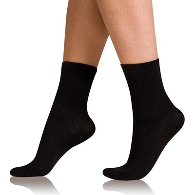 Bellinda COTTON COMFORT SOCKS dámske bavlnené ponožky s pohodlným lemom čierna