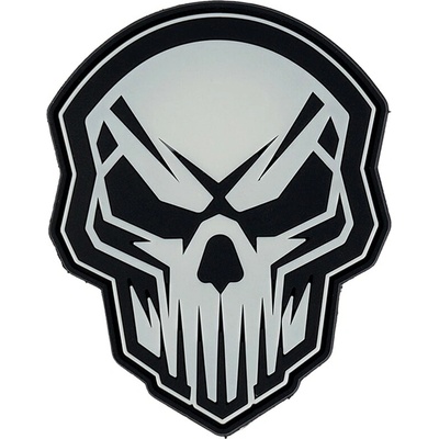 Nášivka 101 Inc. 3D PVC Angry Skull Glow In The Dark