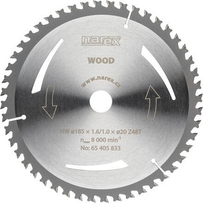 Narex pilový kotouč 185x1,6/1,0 20mm 48z multiplex dřevo MDF lamino jemný řez