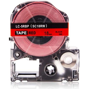 Compatible Epson LK-SC18RW, 18mm x 9m, черен печат / червен фон, съвместима лента (LKSC18RW)