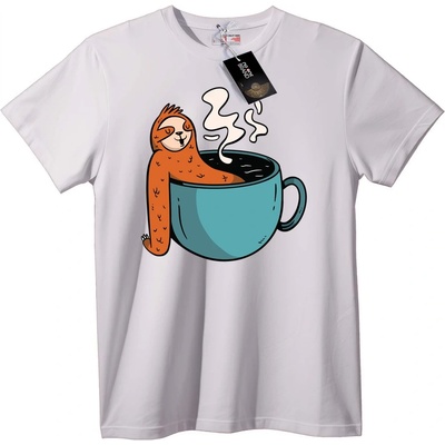 NOONEBRAND Тениска Мързелив в Кафена Чаша - 2XL, Black