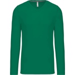 Kariban v-neck k358 / Мъжка тениска с дълъг ръкав - кели зелено xl (20k35852004)
