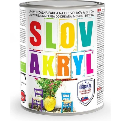 Slovakryl - univerzálna vodouriediteľná farba 0,75kg 0111 šedý