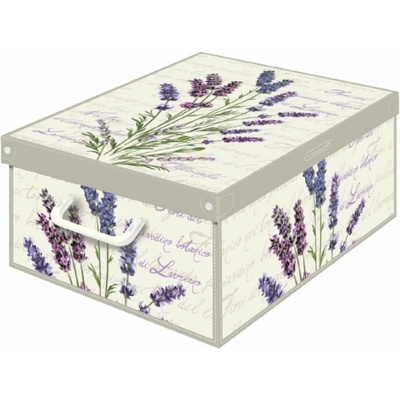 Lavatelli parfémovaný úložný box s víkem L, Levandule, pevný karton, 50x39x24 cm 660_LA