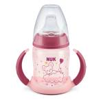  Преходна чаша със силиконов накрайник NUK - First Choice, Glow in the Dark, 150 ml, Розова (10215326_pink)