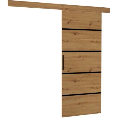 Sconto Posuvné dvere MUSCHU 86 dub artisan/čierna 86x205 cm