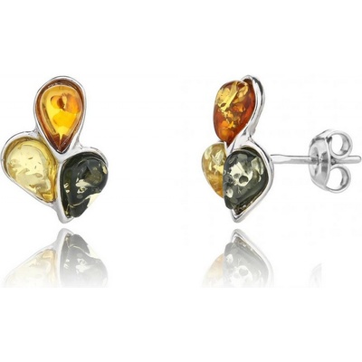 Jan Kos jewellery Stříbrné náušnice s jantarem MHT-5800/SA00
