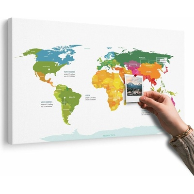 Obraz na korku výnimočná mapa sveta s bielym pozadím