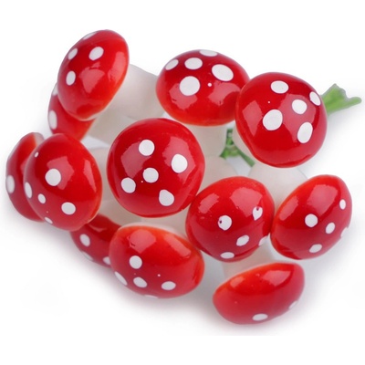 Umělá muchomůrka na drátku, barva 1 (18x21mm) červená