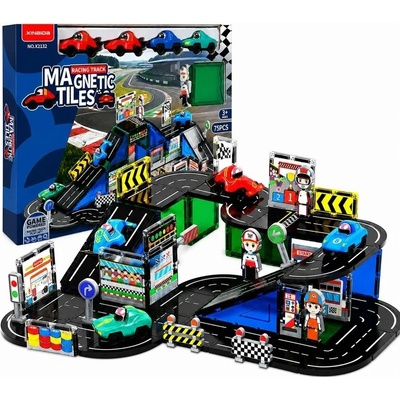 iMex Toys Magnetická stavebnice - závodní dráha 75 ks