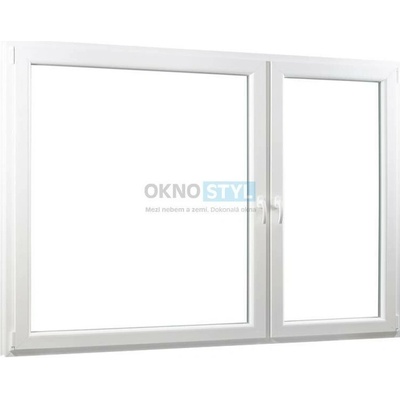 OKNOSTYL.cz dvoukřídlé plastové okno se sloupkem 2/3+1/3 REHAU 20600 x 15400 mm Bílá