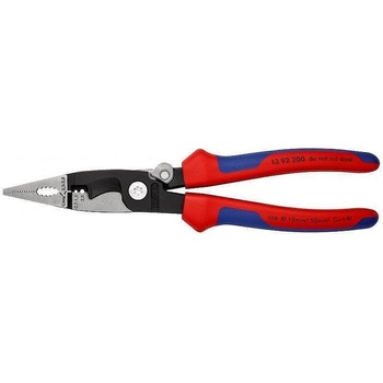 KNIPEX Клещи инсталаторски, синьо-червена ръкохватка 200мм, с фиксатор, Knipex (K1392200)