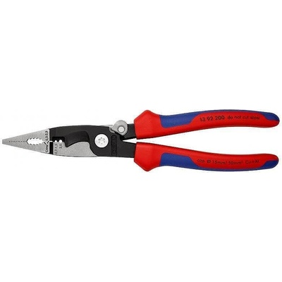 KNIPEX Клещи инсталаторски, синьо-червена ръкохватка 200мм, с фиксатор, Knipex (K1392200)