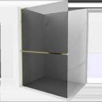 Mexen Kioto+ L душ преграда с рафт Walk-in 70 x 200 см, графит, златно - 800-070-123-50-40 (800-070-123-50-40)