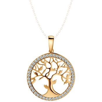 SAVICKI Висулка с дърво savicki: жълто злато, цирконий