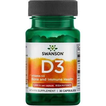 Swanson Vitamin D3, High Potency, 25 mcg, 30 капсули, Swanson (SW1241)