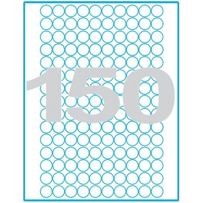 MP print etikety samolepící A4, průměr 18 mm, 150ks/arch, 100 archů, reflexní žluté
