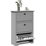 vidaXL Поставка за обувки BODO сива 80x35x118 см (4016883)