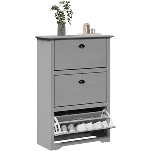 vidaXL Поставка за обувки BODO сива 80x35x118 см (4016883)