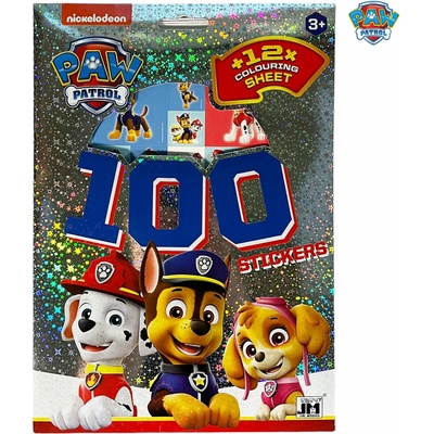100 samolepiek s omaľovánkovými listami Tlapková patrola