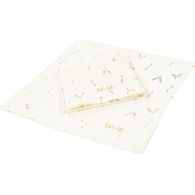 Enie Baby mušelínové plenky 30x30cm béžové se zlatými lístky 2 ks
